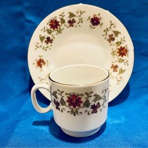 Vintage Demitasse Cup And Saucer Set in Floral Pattern